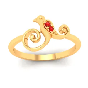22k Bird Shaped Gold Ring Embedded With The Finest Looking Stones From Online Exclusive