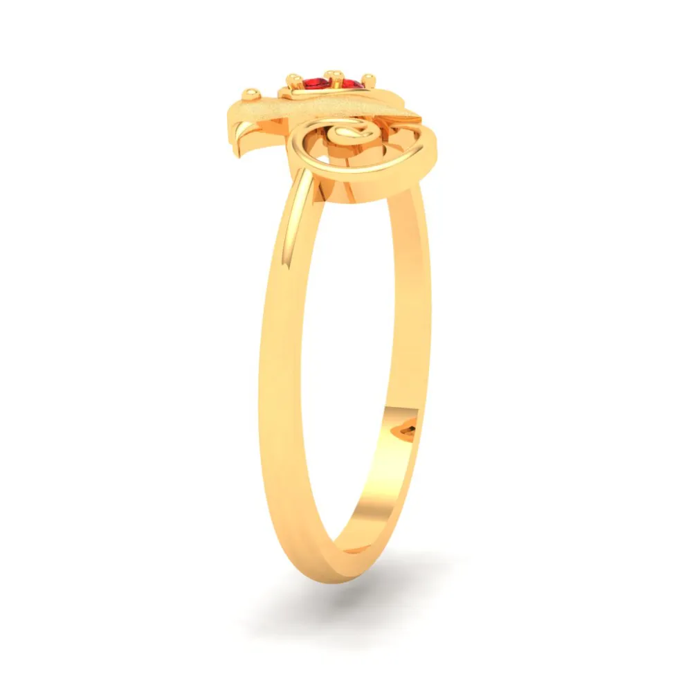 22k Bird Shaped Gold Ring Embedded With The Finest Looking Stones From Online Exclusive