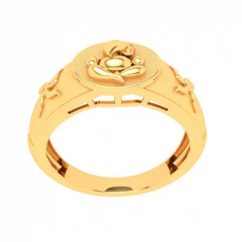 22k Male Gold Ring With Ganesha & Om Sign From Mugdhaa Collection