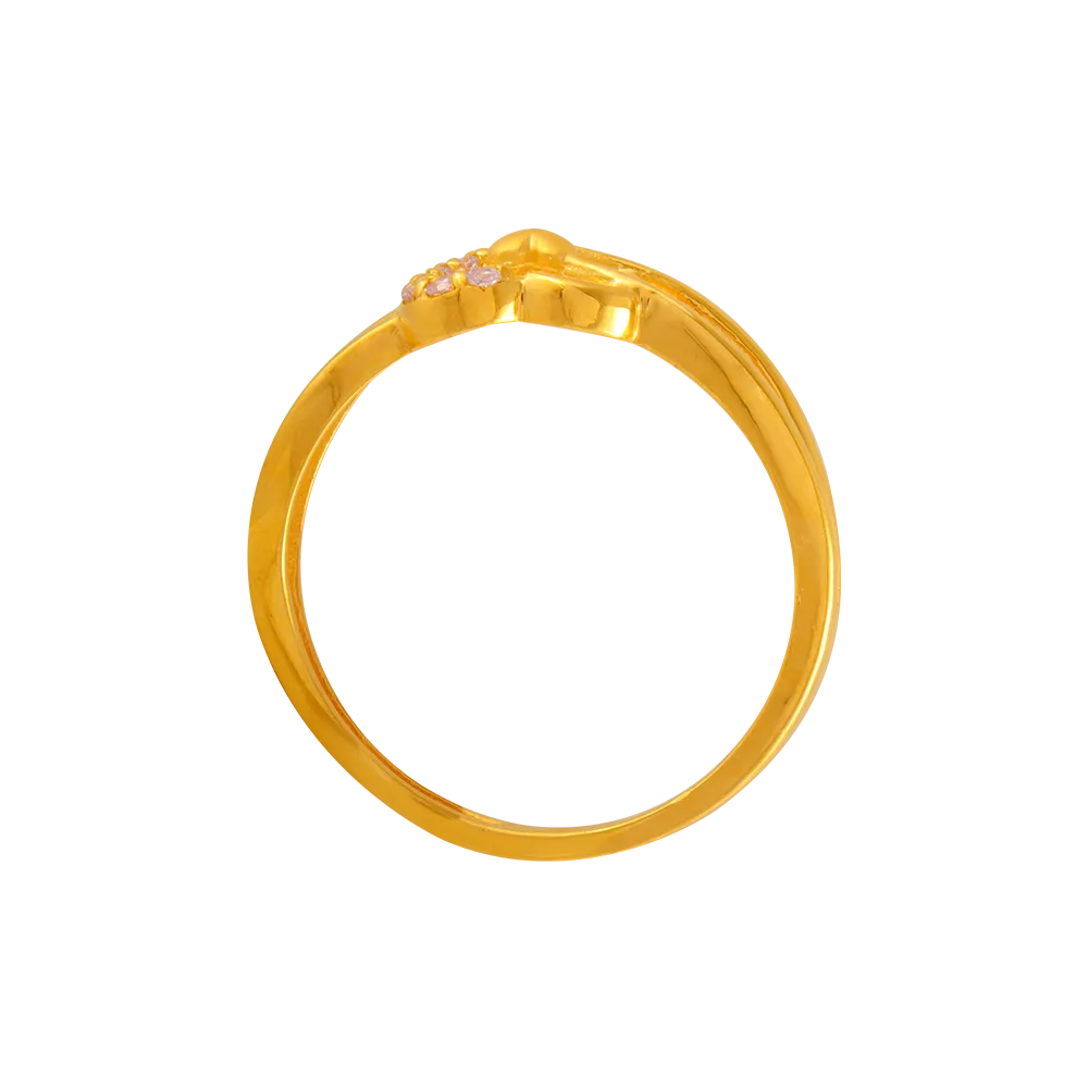 22KT Yellow Gold And American Diamond Ring For Women