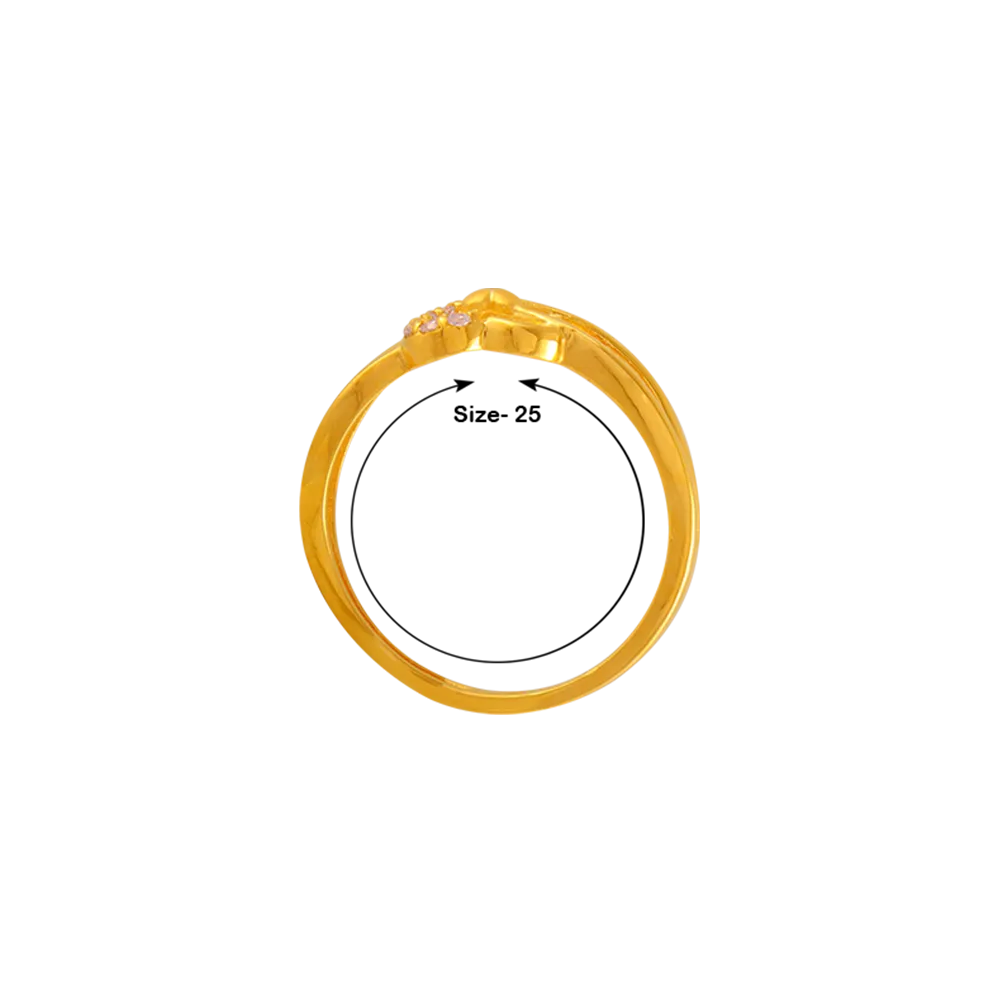 22KT Yellow Gold And American Diamond Ring For Women