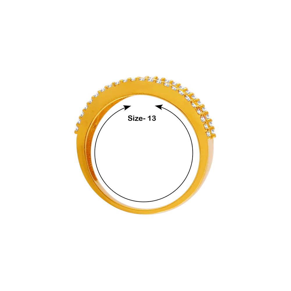 22KT Yellow Gold And American Diamond Ring For Women