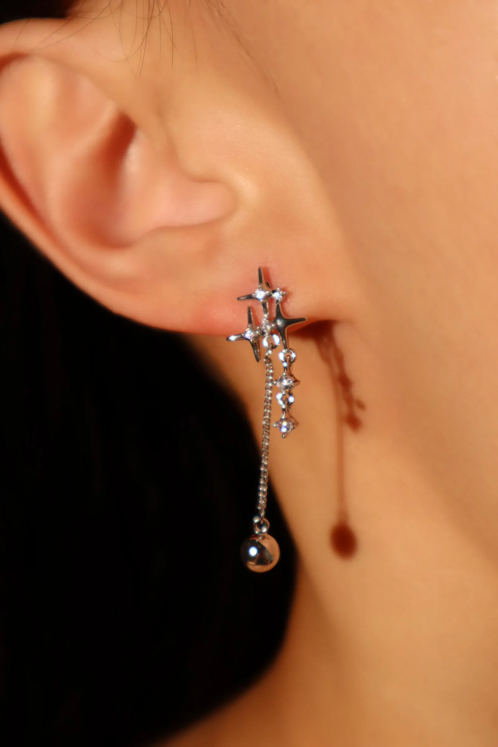3 in 1 Diamonds Star Earrings