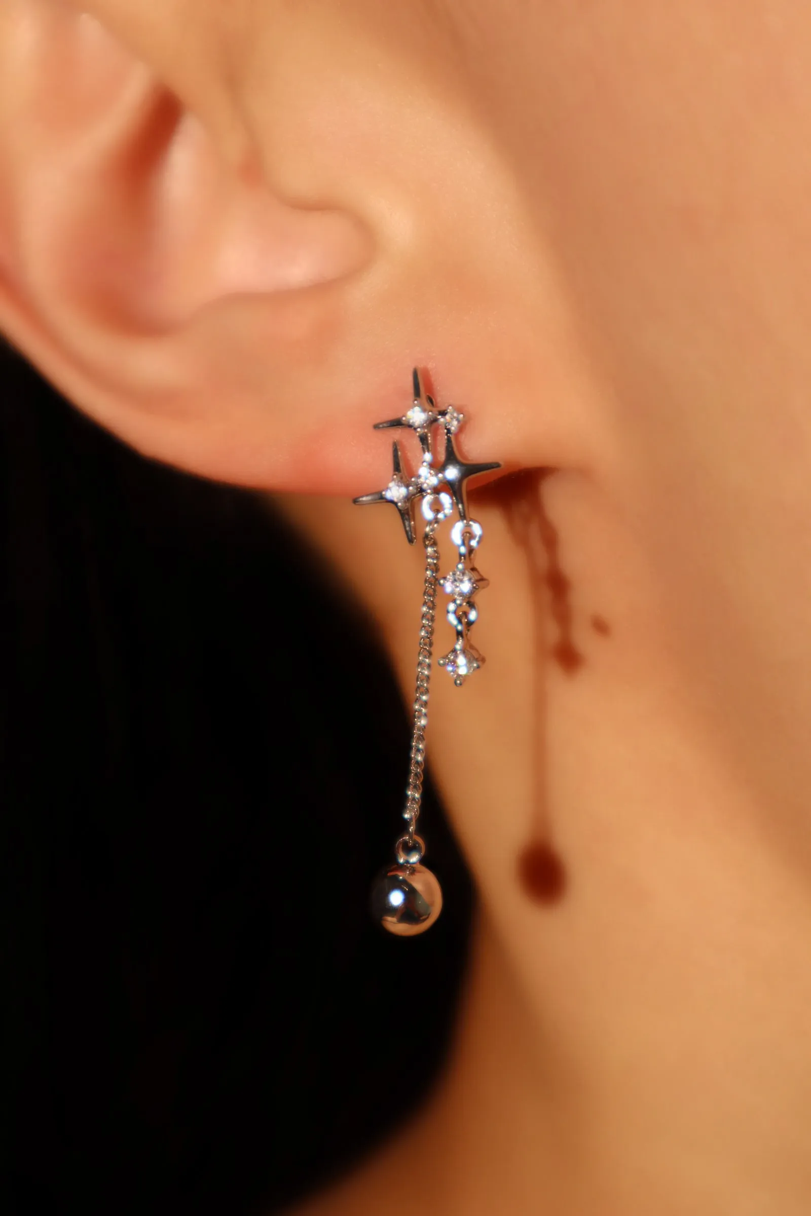 3 in 1 Diamonds Star Earrings