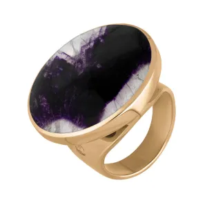 9ct Rose Gold Blue John Hallmark Medium Round Ring