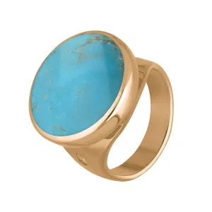 9ct Rose Gold Turquoise Hallmark Small Round Ring