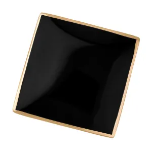 9ct Rose Gold Whitby Jet Hallmark Large Rhombus Ring