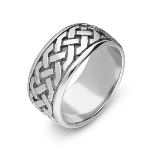 9ct White Gold Celtic Wedding Ring D