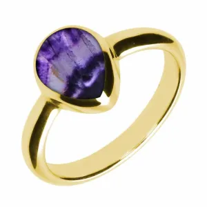 9ct Yellow Gold Blue John Pear Shaped Ring