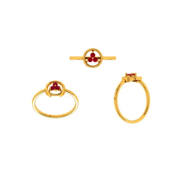 Amazea Stone Studded Everyday Purpose Intricately Designed 22KT Gold Ring