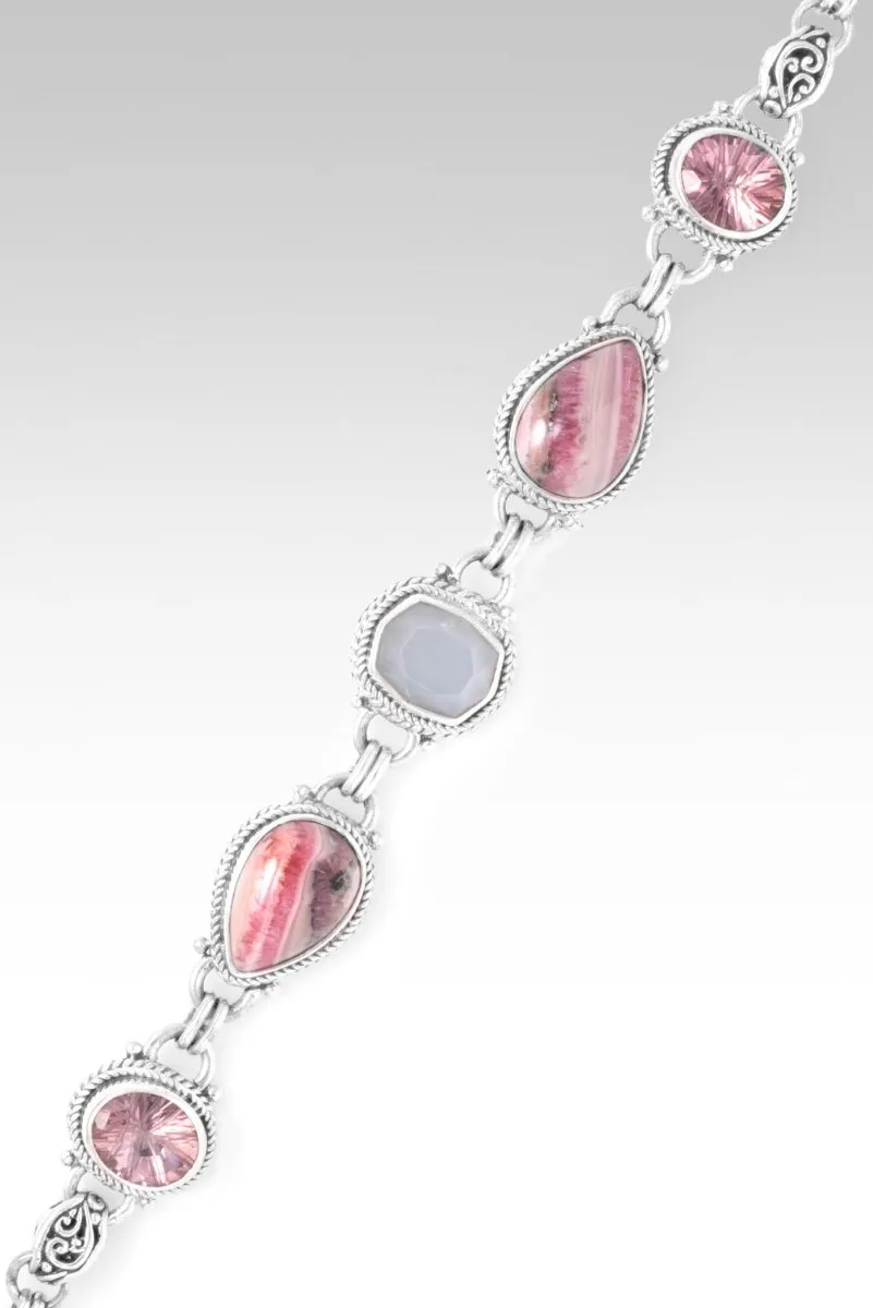 Better Life Bracelet? in Rhodochrosite, White Moonstone & Mountain Wizard? Mystic Quartz