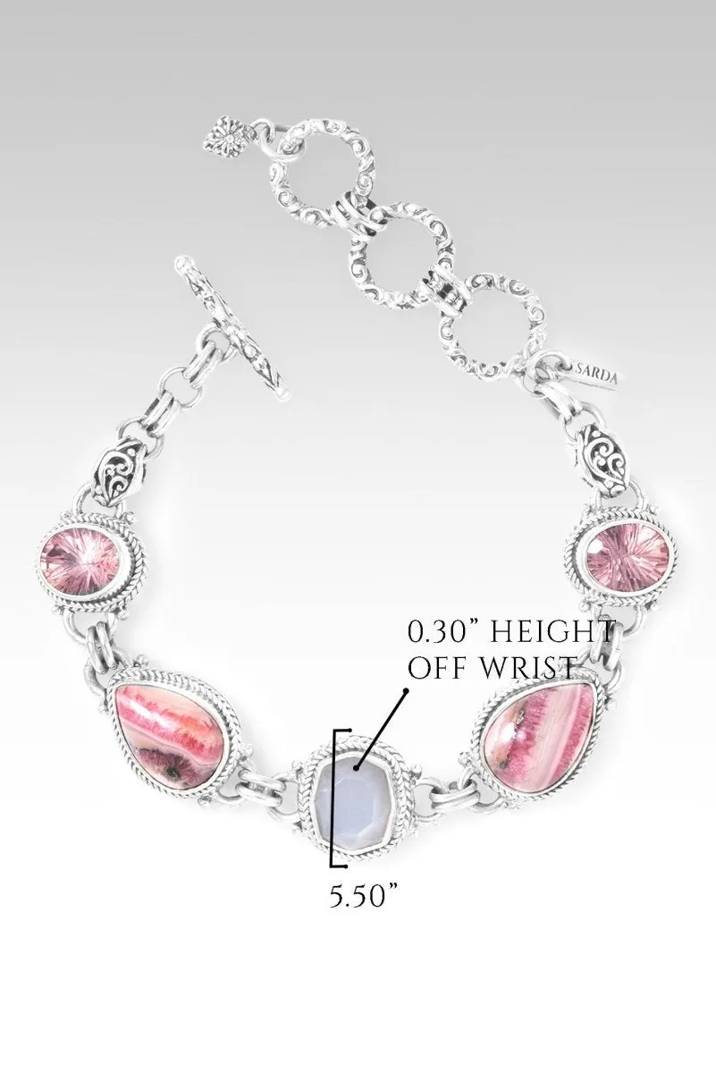 Better Life Bracelet? in Rhodochrosite, White Moonstone & Mountain Wizard? Mystic Quartz