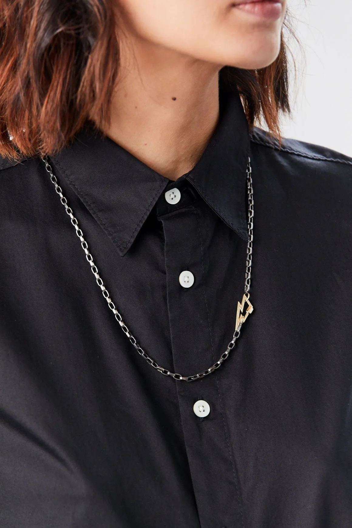 Biker Chain - 16", Blackened Silver