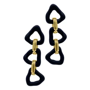 Black Triangle Drop Earrings