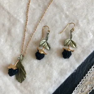 Blackberry Leaf Dangle Earrings