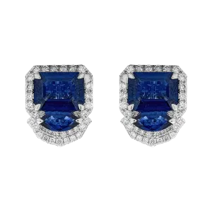 Blue Sapphire & Diamond Pietra Earrings