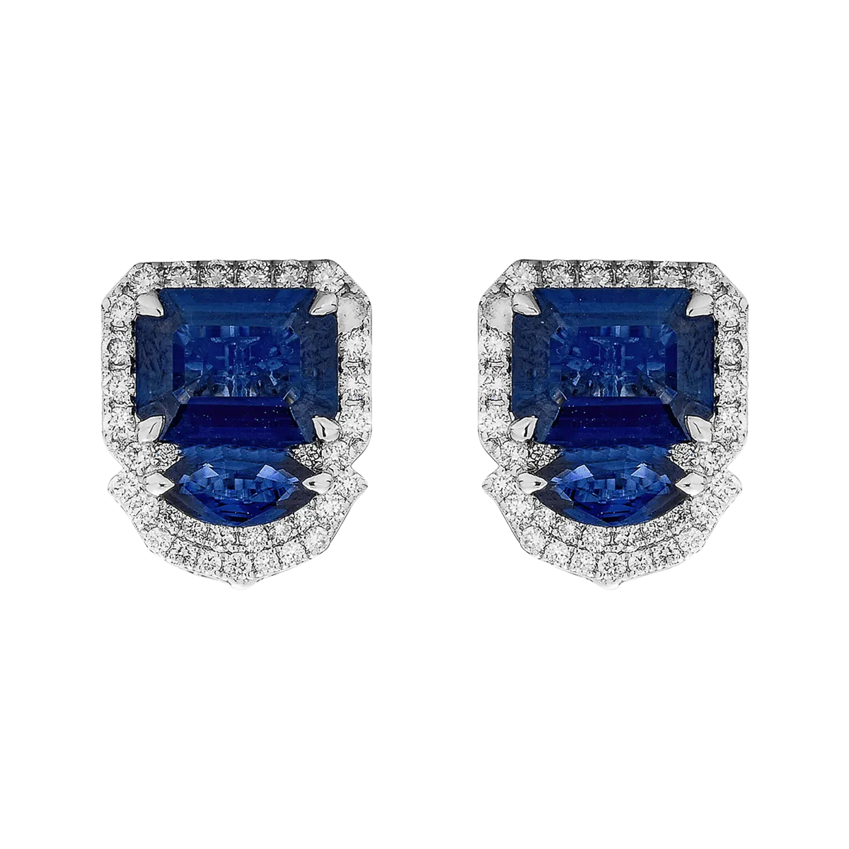 Blue Sapphire & Diamond Pietra Earrings