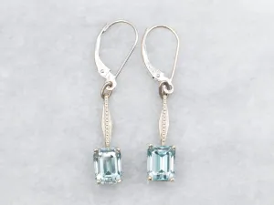 Blue Zircon Drop Earrings