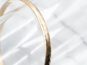 Botanically Engraved Gold Bangle Bracelet