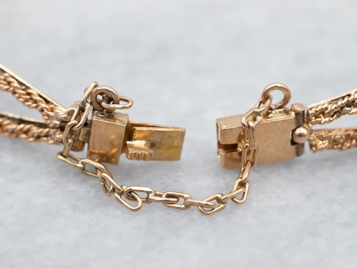Braided 18-Karat Gold Diamond Link Bracelet