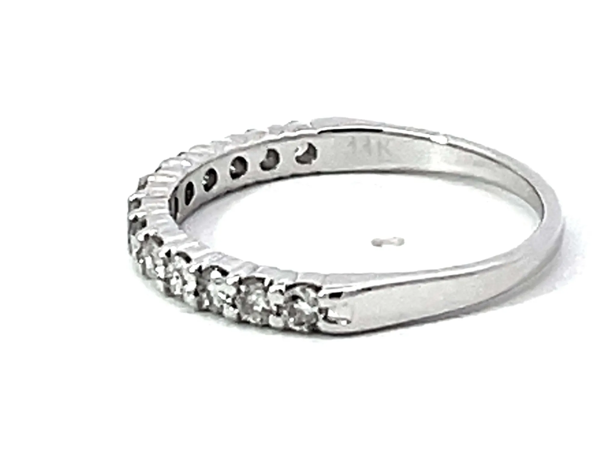 Brilliant Cut Diamond Band Ring Solid 14k White Gold