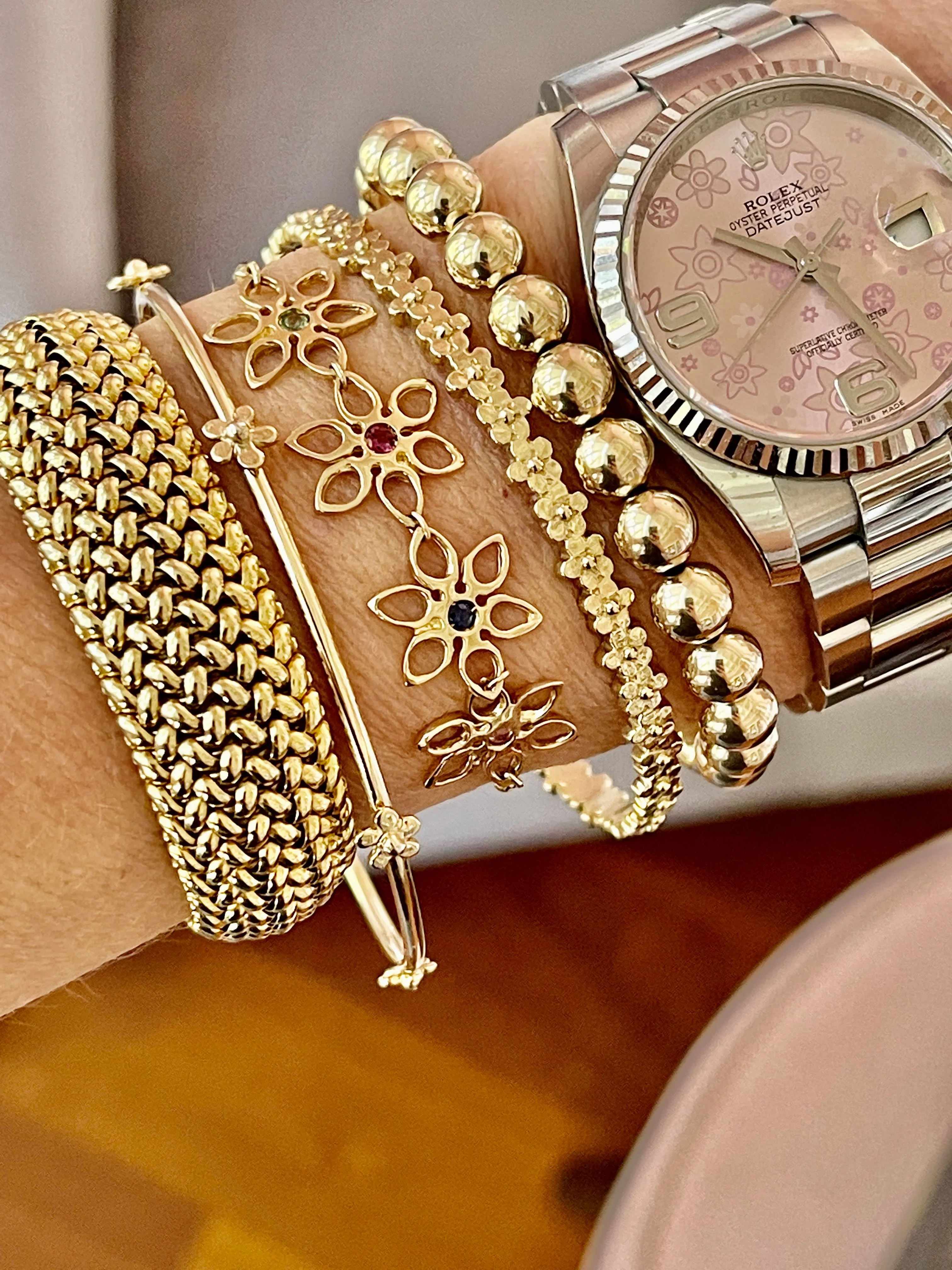 Buttercup Flower Floating Bangle