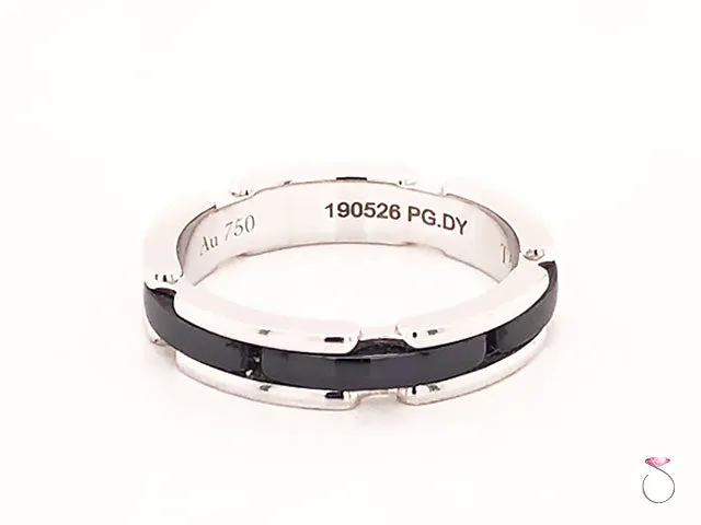 CHANEL Ultra Ring 18K White Gold and Black Ceramic Size 54 US Size 7