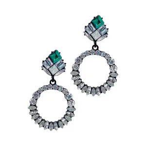 Clear Crystal Flower Drop Earrings