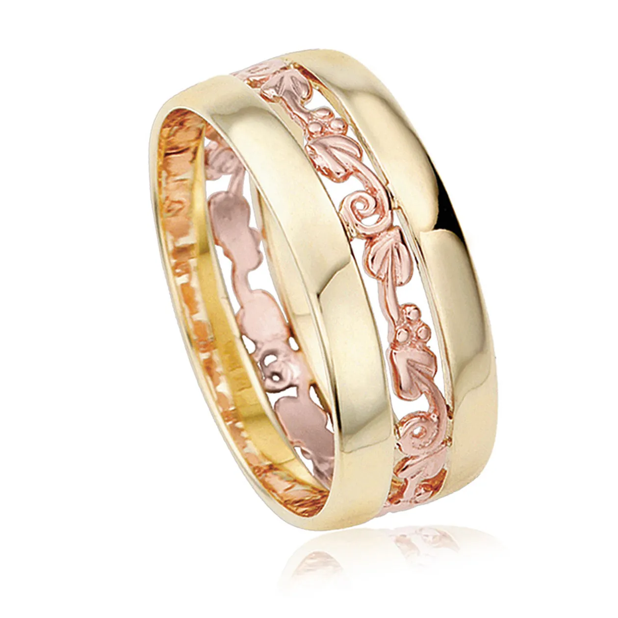 Clogau Tree of Life Yellow Gold Wide Band Ring D
