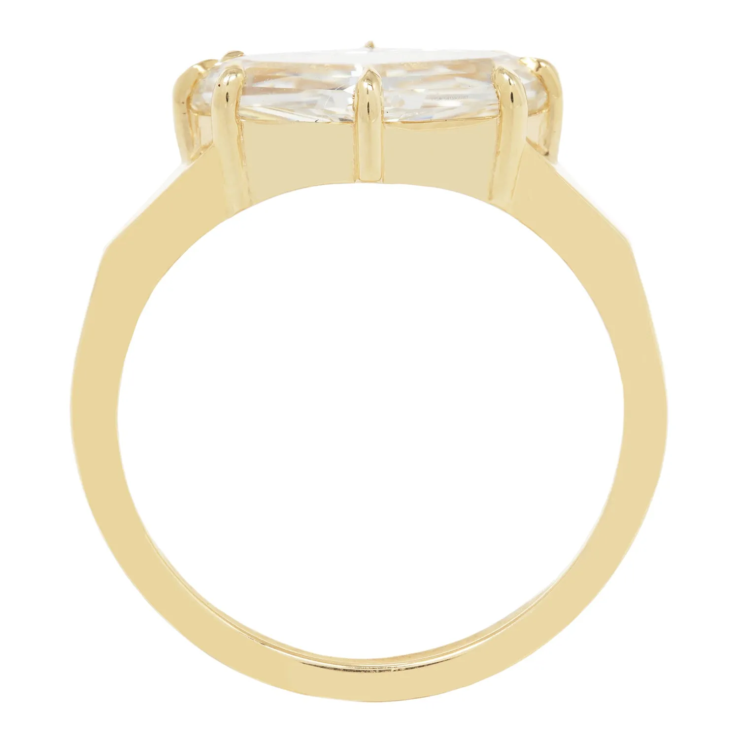 Crystalline Step Cut Diamond Ring