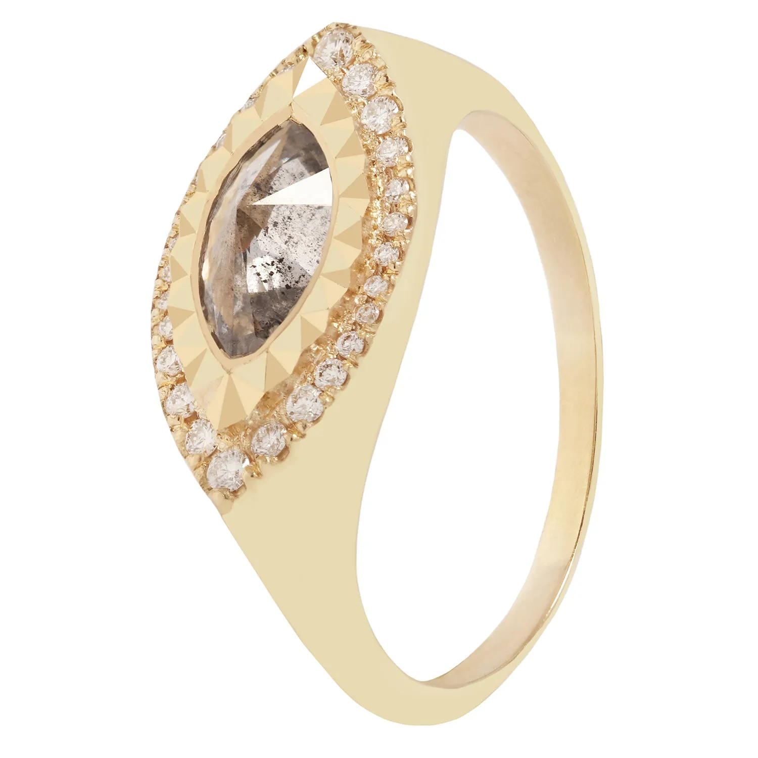 Deco Eye Diamond Signet VIII