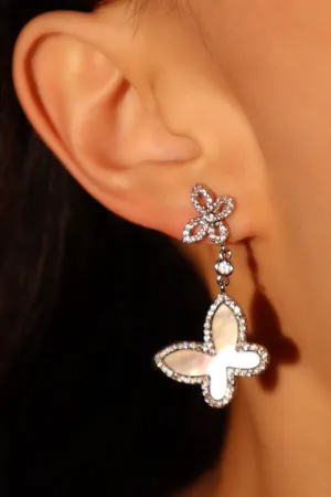 Diamond Shell Butterfly Earrings