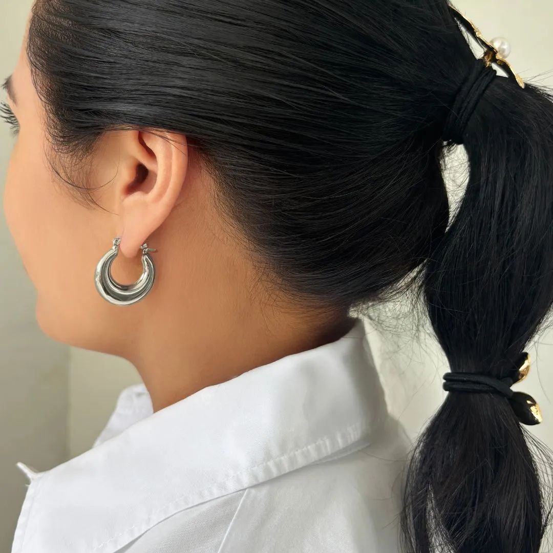 Domed Hoop Earrings