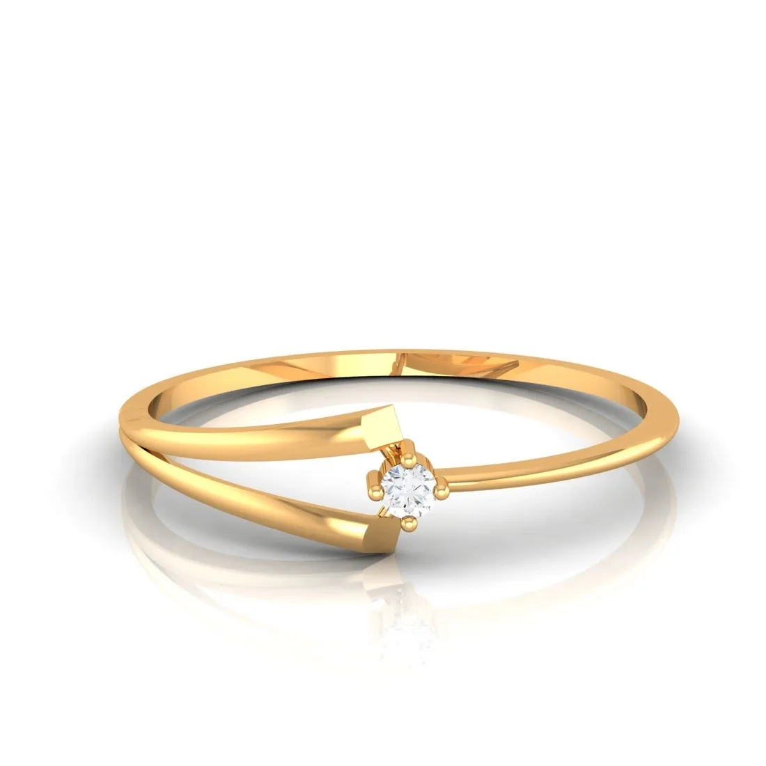 Elegant 14K Yellow Gold Diamond Ring for Women ?C Light & Graceful