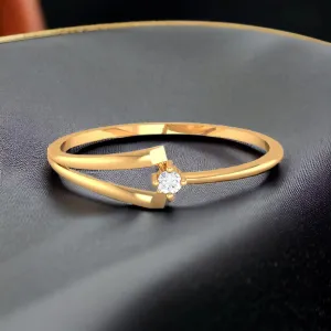 Elegant 14K Yellow Gold Diamond Ring for Women ?C Light & Graceful