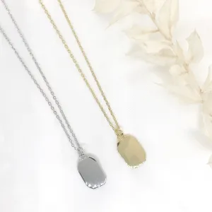 Engravable- 18k/925 Vermeil Tag Necklace