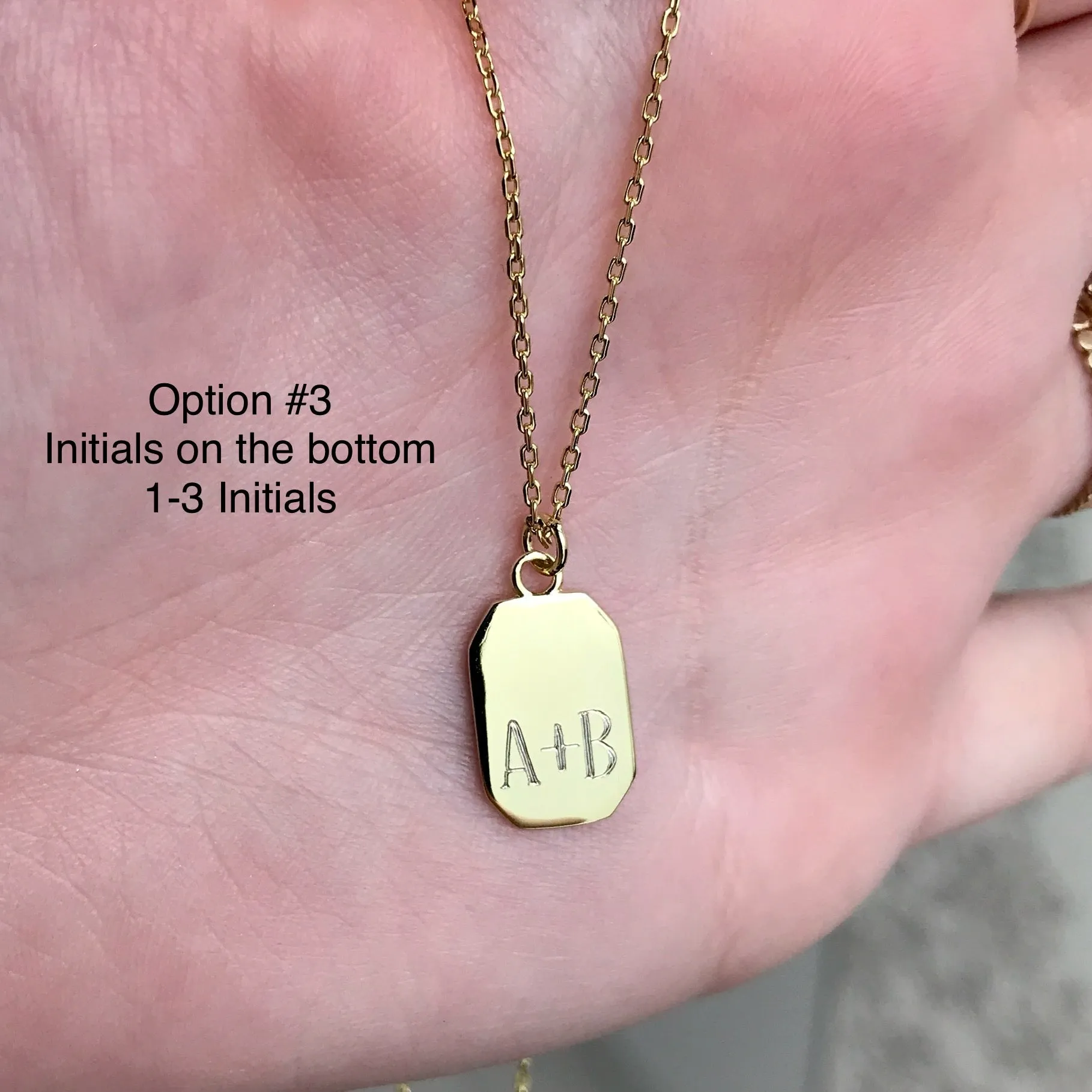 Engravable- 18k/925 Vermeil Tag Necklace