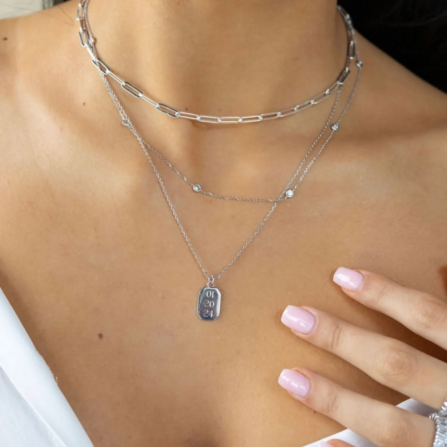 Engravable- 18k/925 Vermeil Tag Necklace