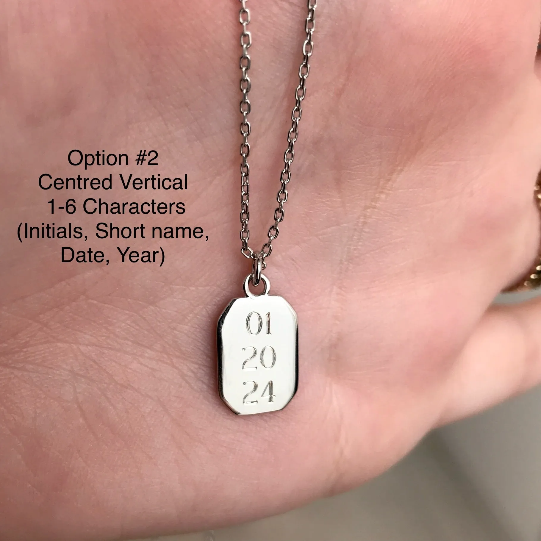 Engravable- 18k/925 Vermeil Tag Necklace