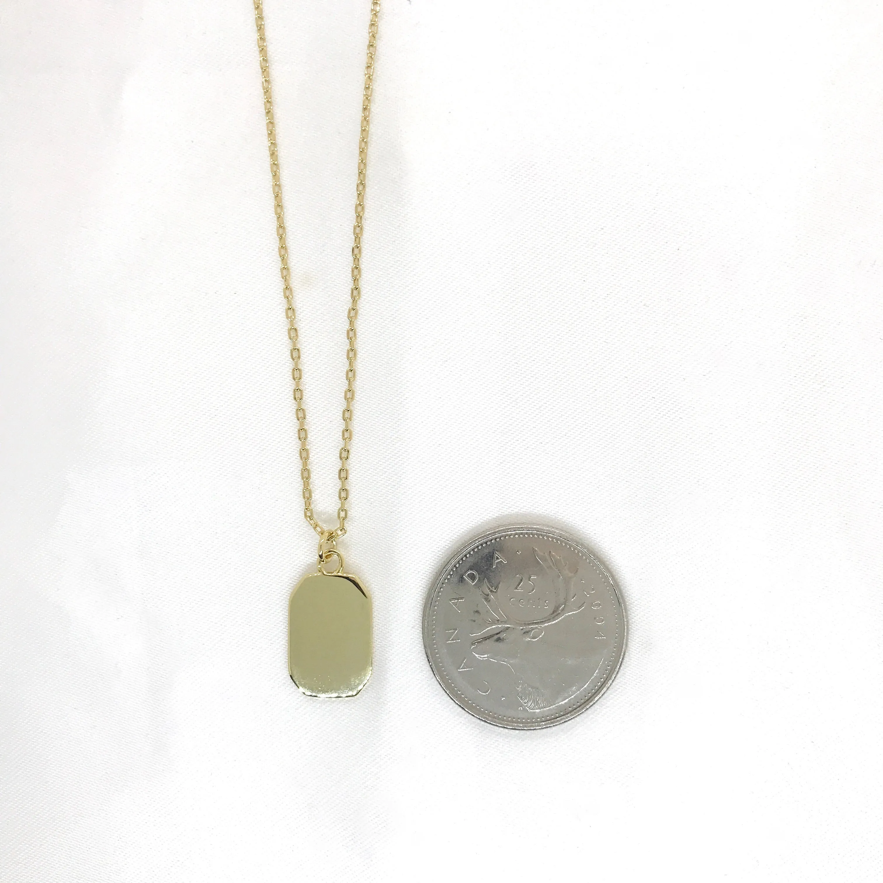 Engravable- 18k/925 Vermeil Tag Necklace