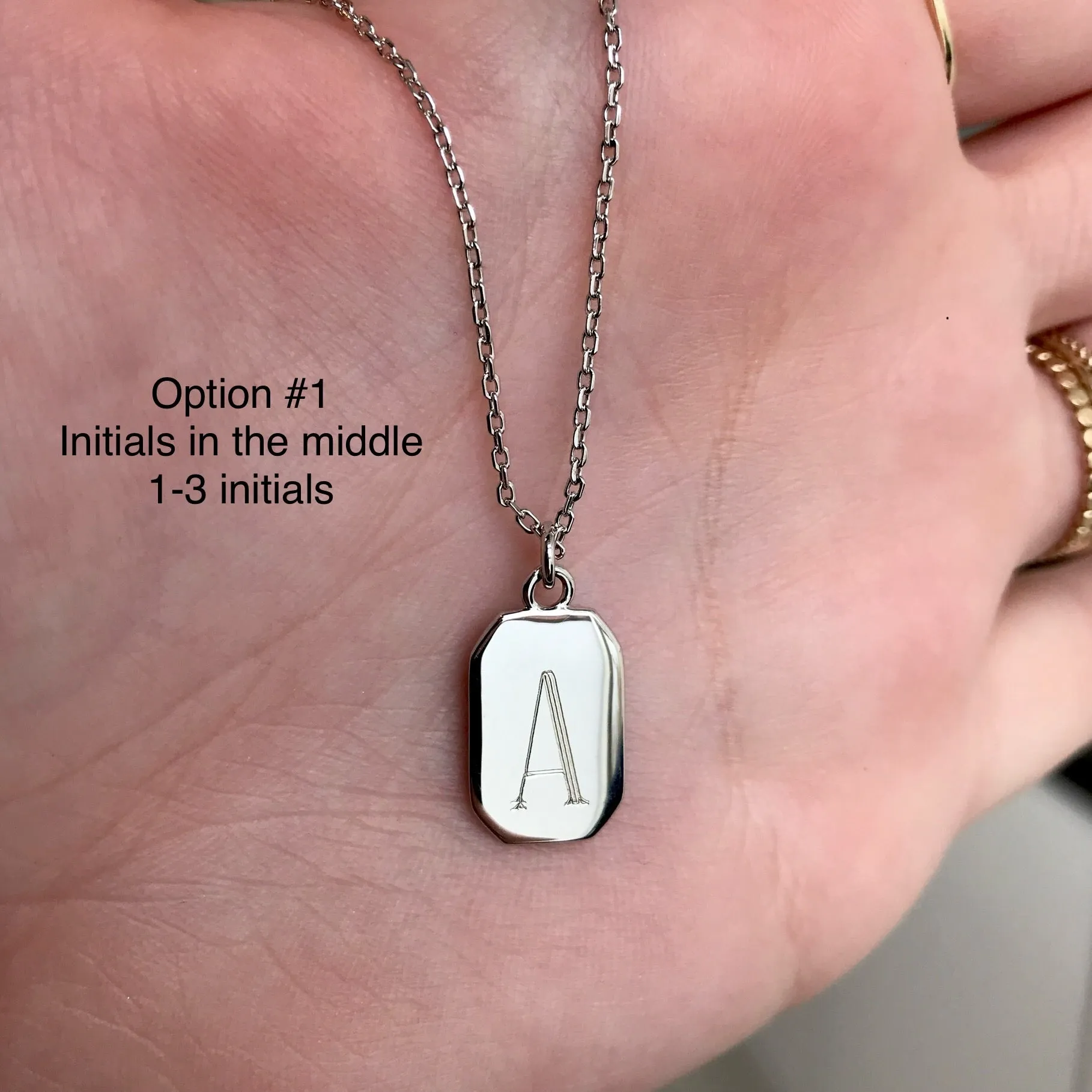 Engravable- 18k/925 Vermeil Tag Necklace