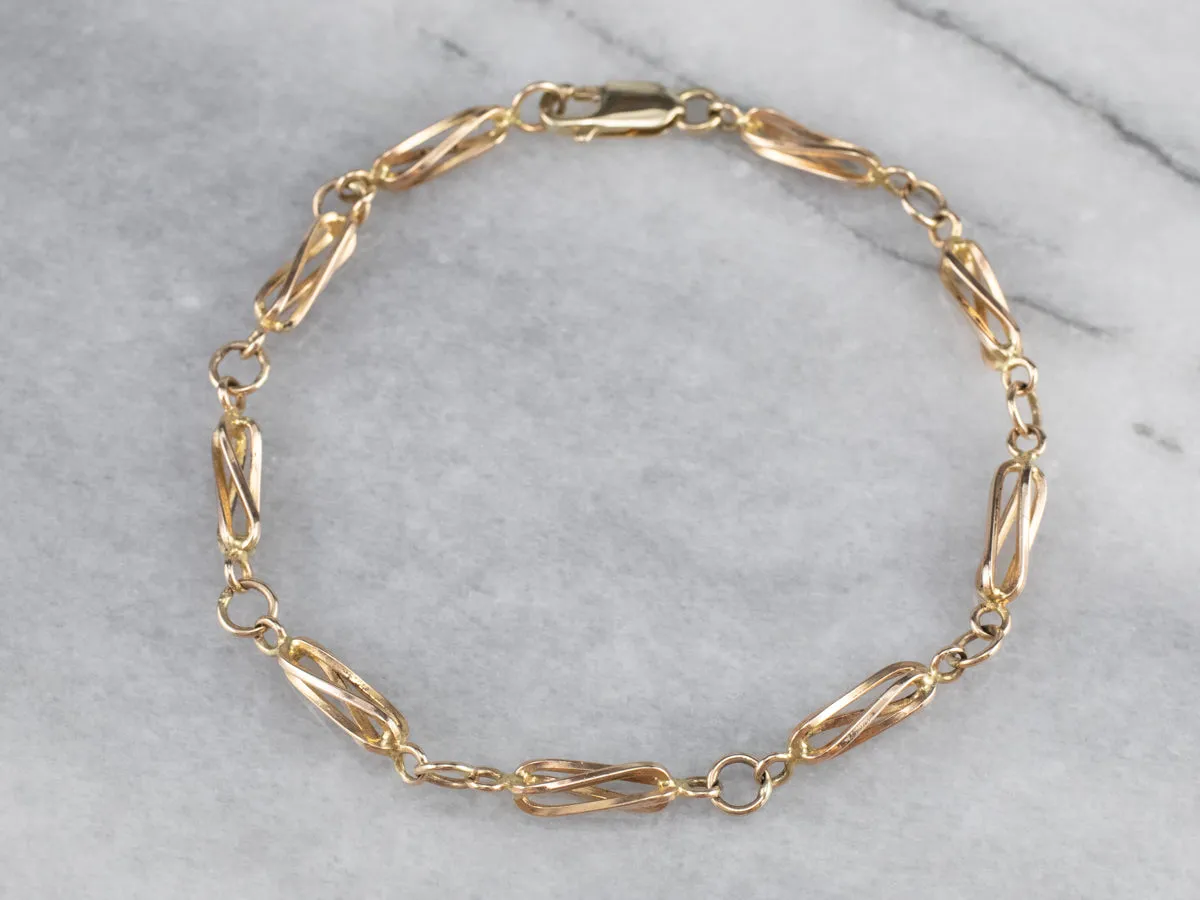 Fancy Gold Link Bracelet