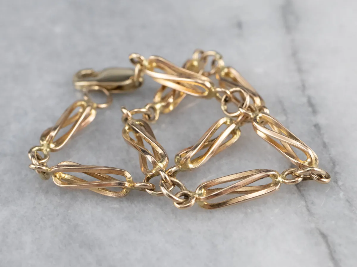 Fancy Gold Link Bracelet