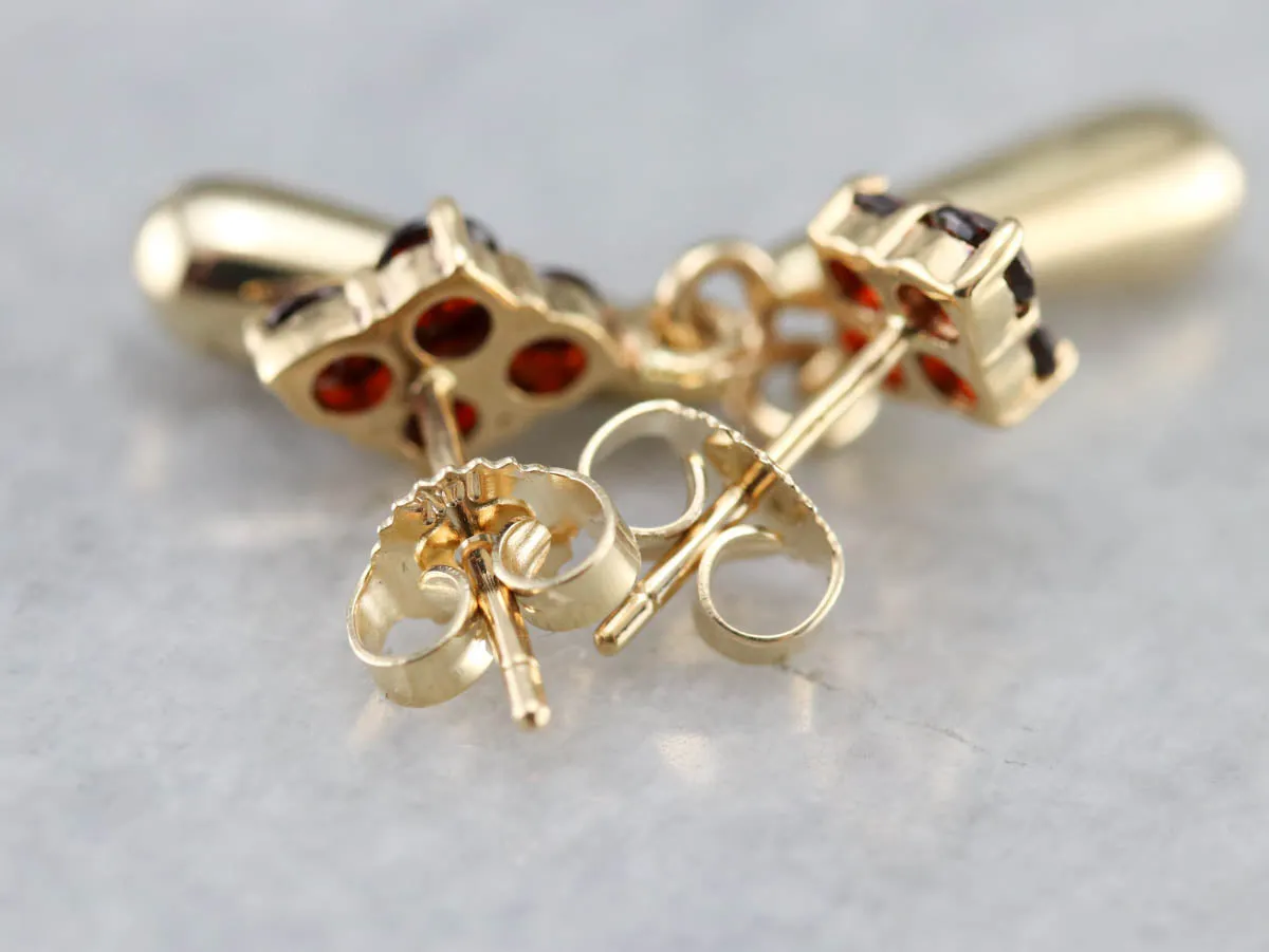 Garnet and Gold Teardrop Earrings