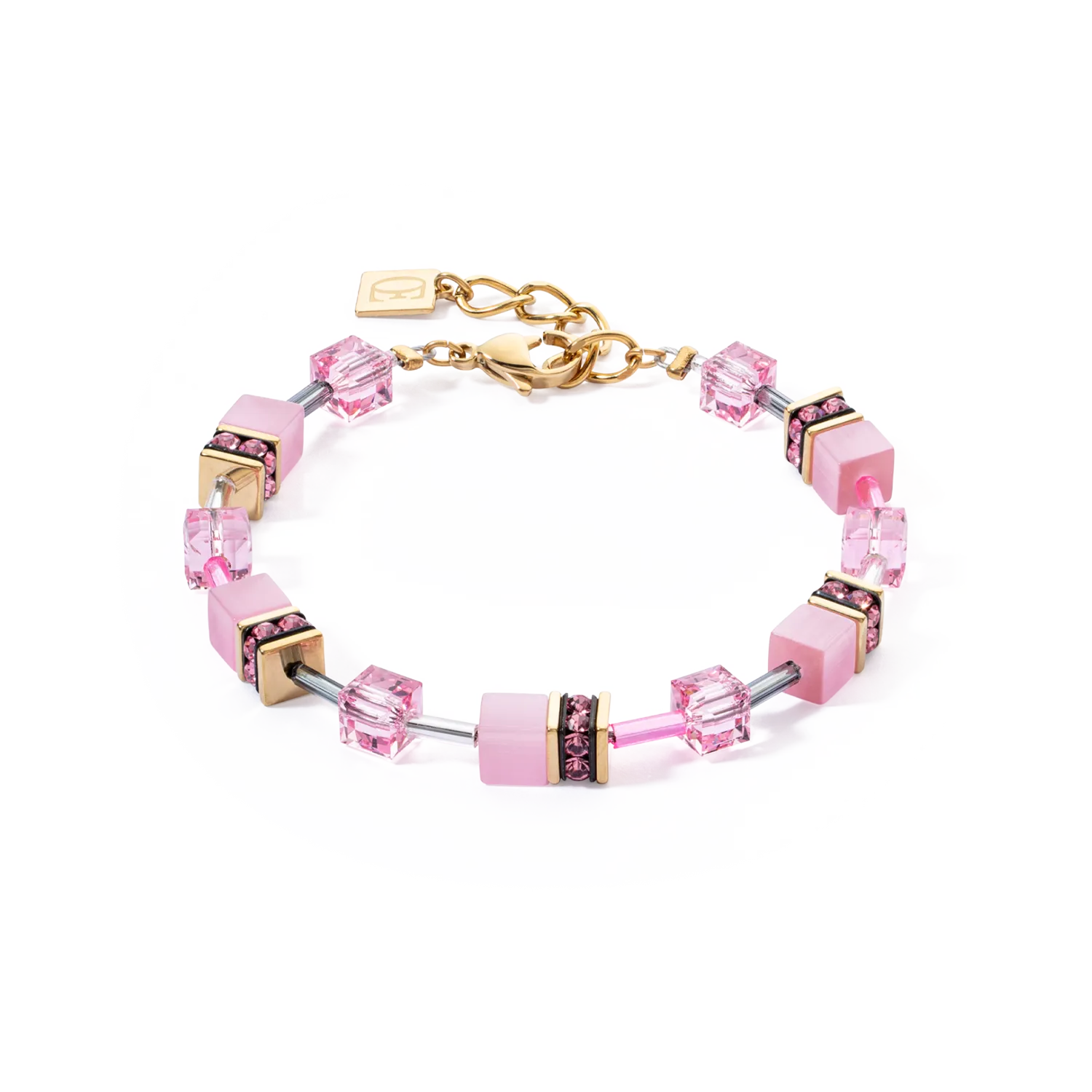 GeoCUBE? Iconic Mono Gold bracelet pink
