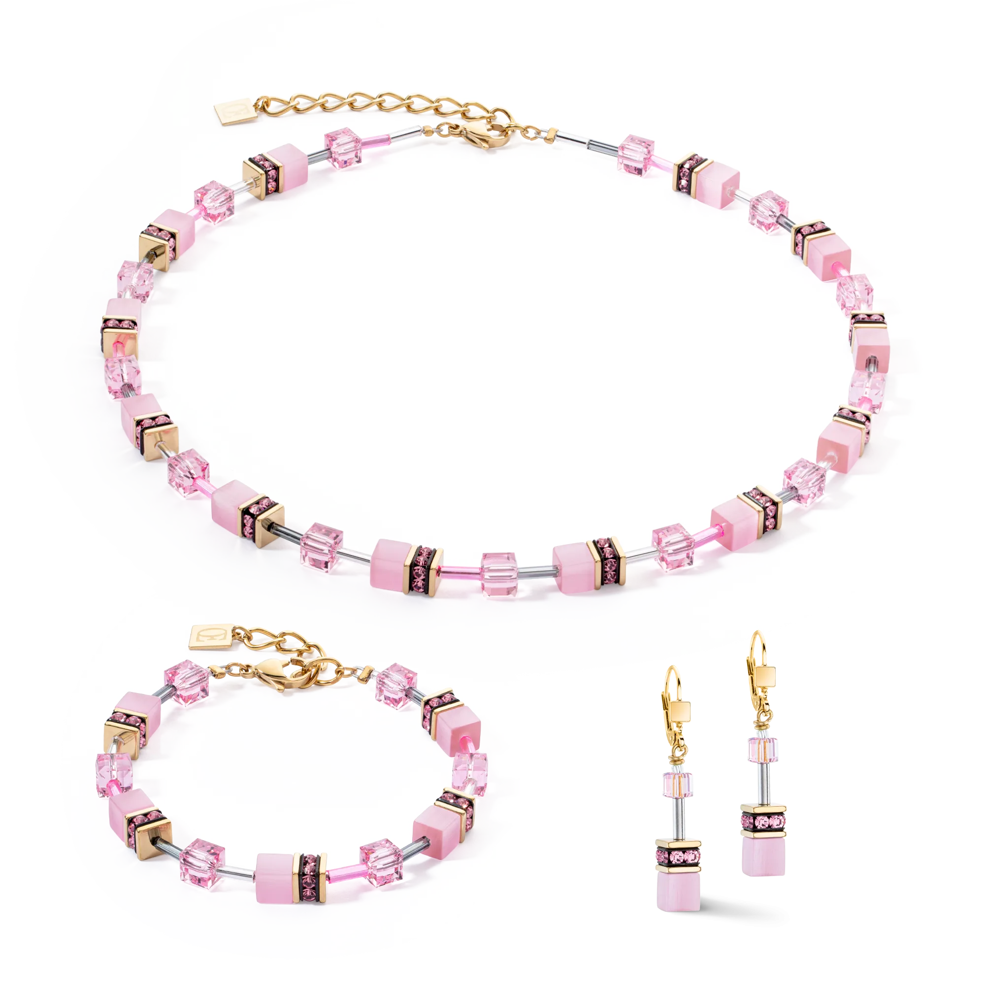 GeoCUBE? Iconic Mono Gold bracelet pink