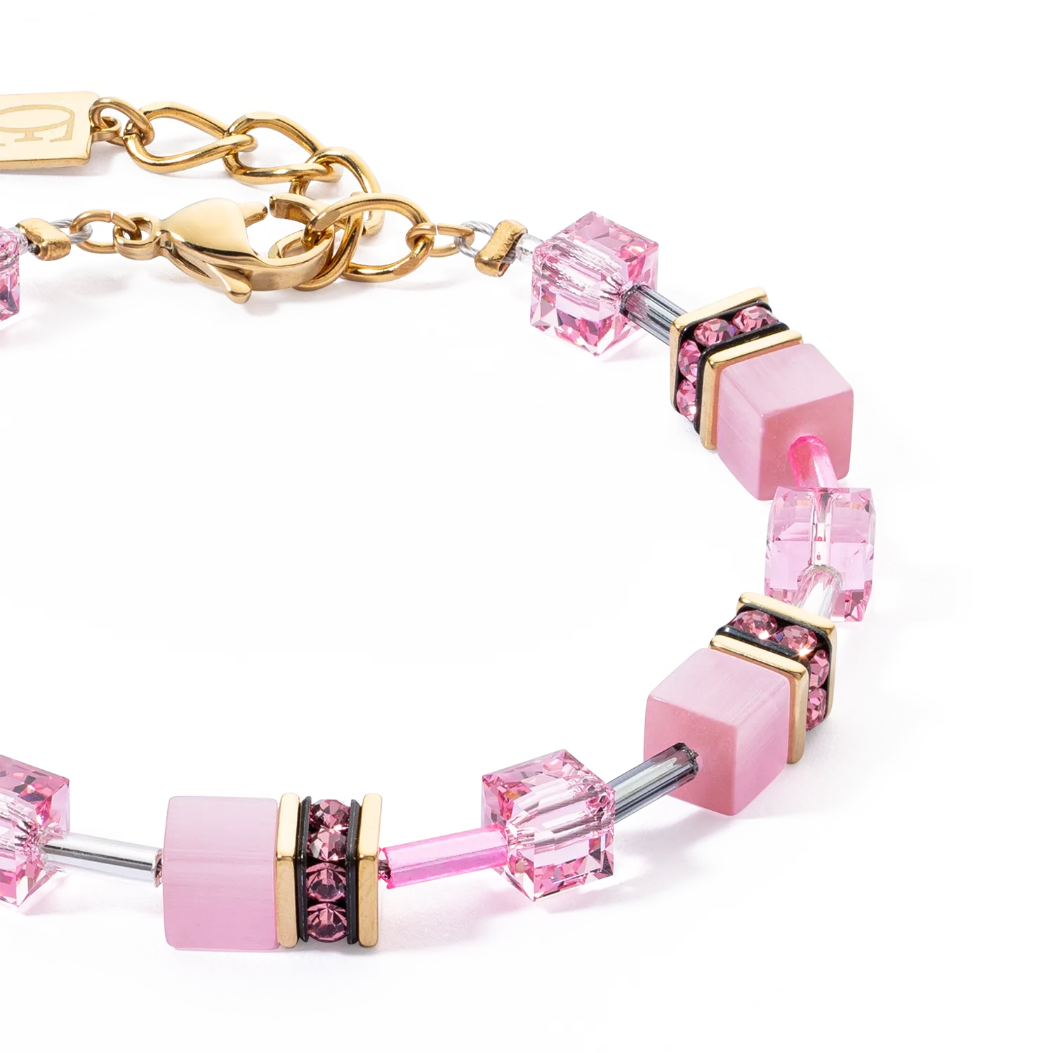 GeoCUBE? Iconic Mono Gold bracelet pink