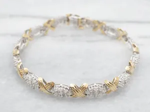 Glittering Two tone Diamond Bracelet