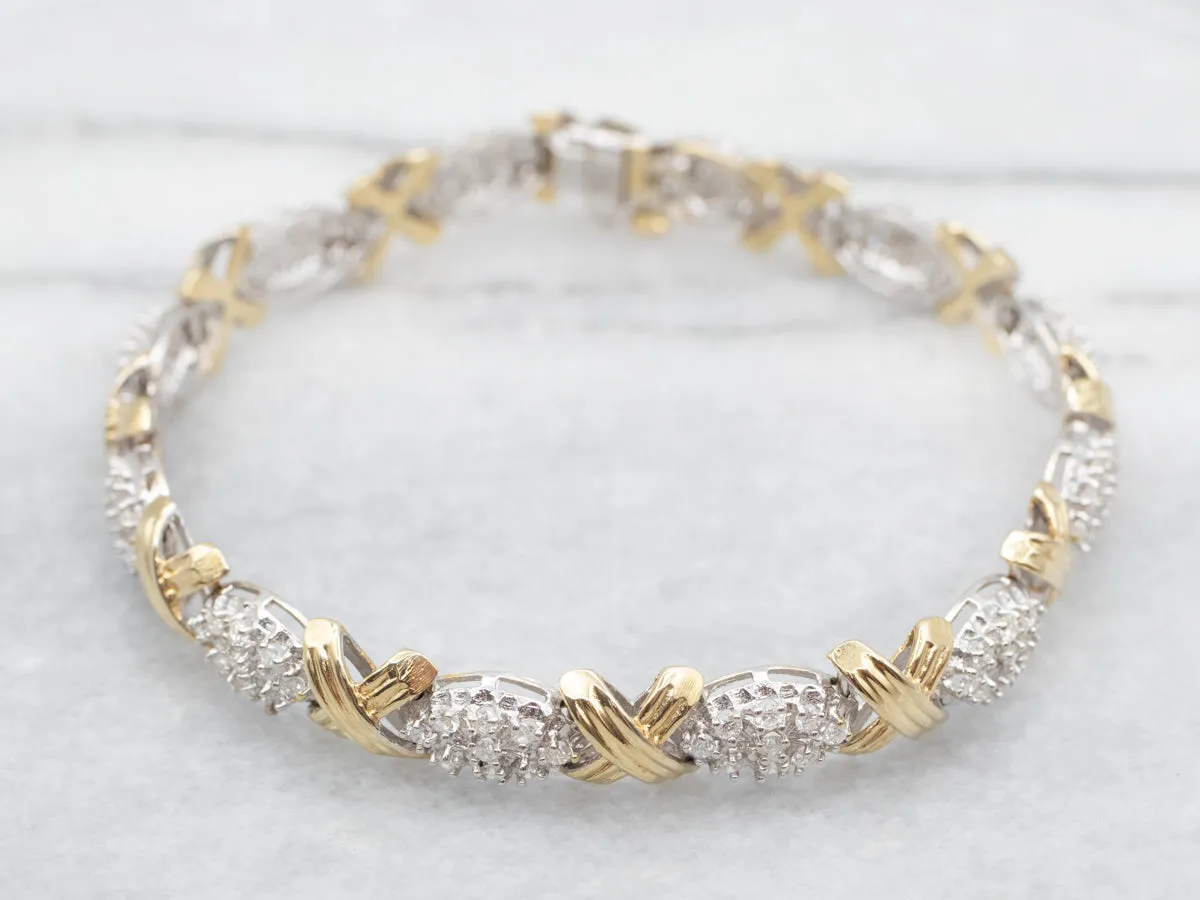 Glittering Two tone Diamond Bracelet