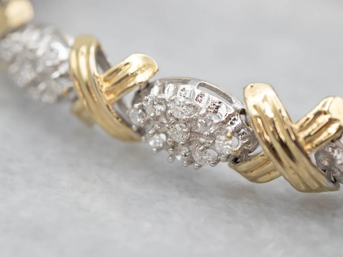 Glittering Two tone Diamond Bracelet